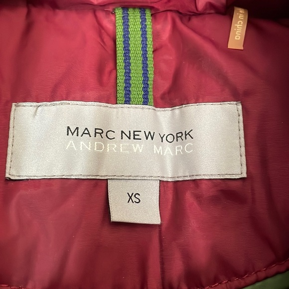 MARC New York Hooded Puffer Jacket Coat Burgundy size XS - Picture 4 of 12